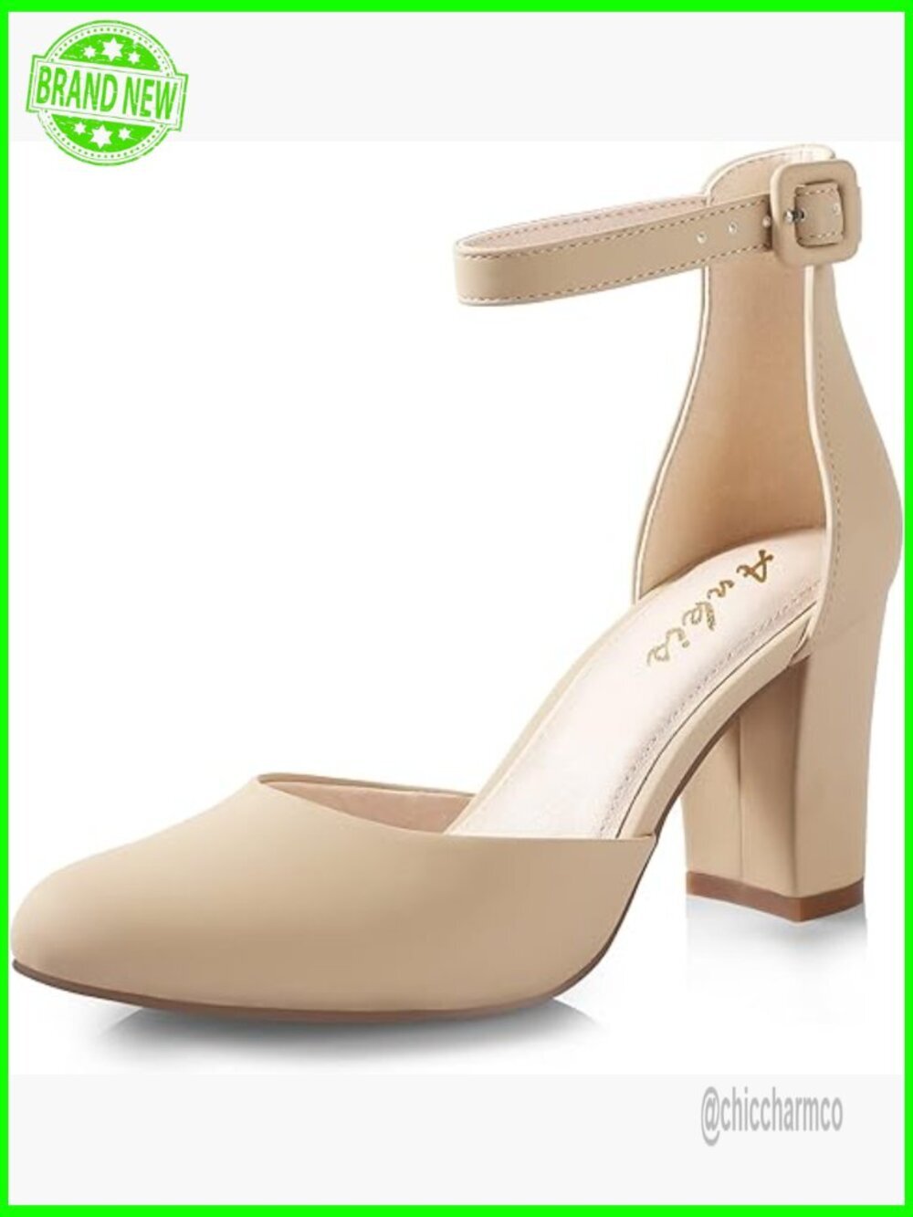 Closed Toe Chunky Block Heel Pumps 3 Inch Ankle Strap Women